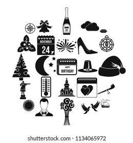 Playday icons set. Simple set of 25 playday vector icons for web isolated on white background