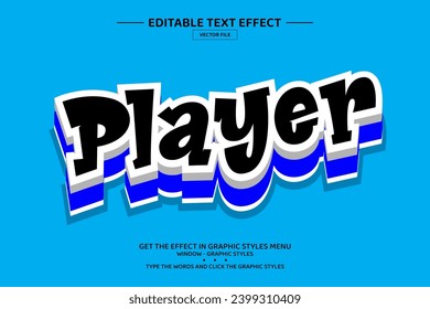 Player 3D editable text effect template