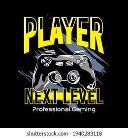 Player with abstract game logo, graphic design typograhy - vector illustration