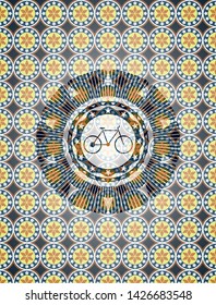 Player arabic style emblem. Arabesque decoration.