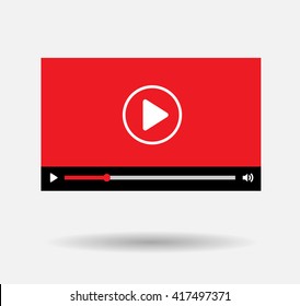 Player Background Red Play Vector Logo, JPG, JPEG, EPS Icon Button.youtube Flat Social Media Background Sign Download