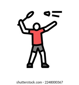 player badminton color icon vector. player badminton sign. isolated symbol illustration