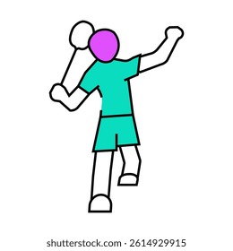 player badminton line icon vector. player badminton sign. isolated symbol illustration
