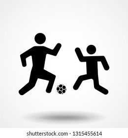 player and ball icon flat.