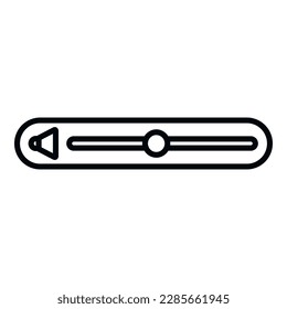 Vector de contorno del icono de la barra del jugador. Interfaz web. Reproducir película