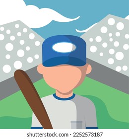 player baseball profession vector style