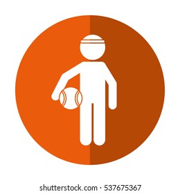 player basketball with headband shadow