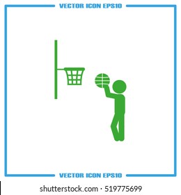player basketball icon vector illustration eps10. Isolated badge for website or app - stock infographics