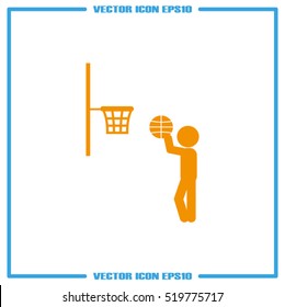 player basketball icon vector illustration eps10. Isolated badge for website or app - stock infographics