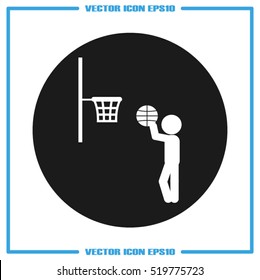 player basketball icon vector illustration eps10. Isolated badge for website or app - stock infographics