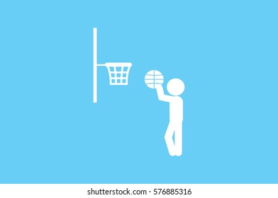 player basketball icon vector illustration eps10. Isolated badge for website or app - stock infographics.