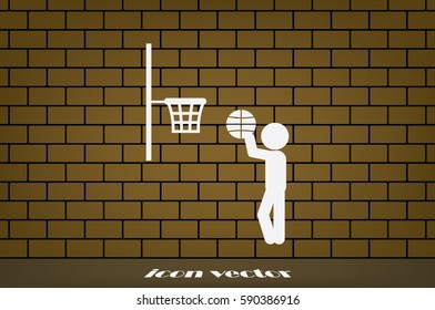 player basketball icon vector illustration eps10. Isolated badge for website or app - stock infographics