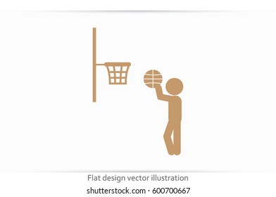 player basketball icon vector illustration eps10. Isolated badge for website or app - stock infographics
