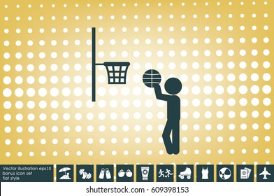 player basketball icon vector illustration eps10. Isolated badge for website or app - stock infographics