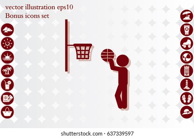 player basketball icon vector illustration eps10. Isolated badge for website or app - stock infographics