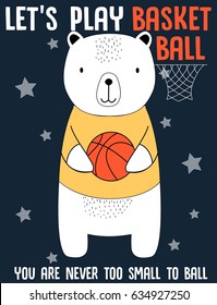 player bear illustration vector for print design.