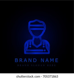 Player blue chromium metallic logo