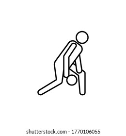 player, bowling line icon. Signs and symbols can be used for web, logo, mobile app, UI, UX