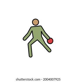player, bowling line recolored icon. Signs and symbols can be used for web, logo, mobile app, UI, UX