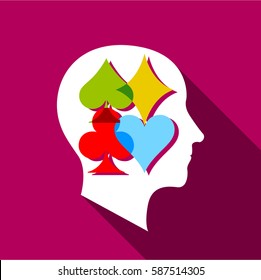 Player brain icon. Flat illustration of player brain vector icon for web