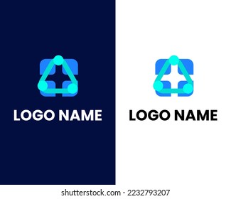 player with building business logo design template