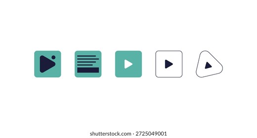 Conjunto de iconos de Botón de jugador, Elementos Video de interfaz de usuario de Web, conjunto de iconos de transmisión y transmisión en vivo. Botón, símbolos rojos para la TV, noticias, películas, espectáculos