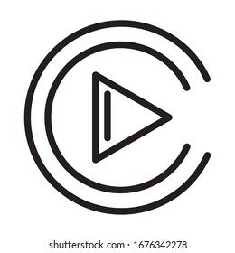 player button record sound line style icon vector illustration
