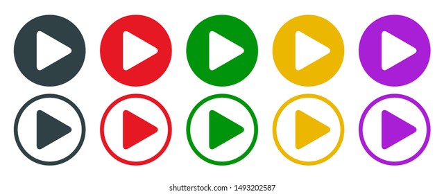Player Button set icon sign – stock vector