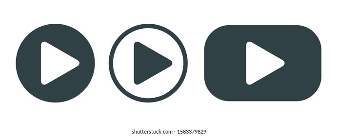 Player Button set icon sign – vector