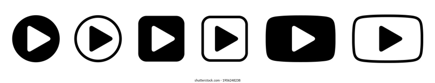 Símbolo del juego de botones del jugador símbolo del botón de reproducción - vector