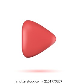 Player button vector 3d icon in a minimalistic style for the interface of applications and web pages. Ui design. Player concept button.