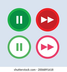 Player buttons icon illustration isolated in white background