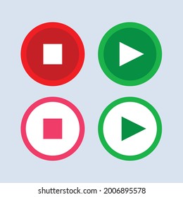 Player buttons icon illustration isolated in white background