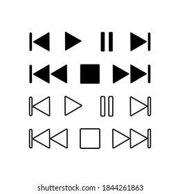 Player buttons icons, vector illustration