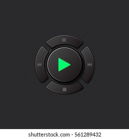 Player buttons. Media player controls. Technology music buttons.