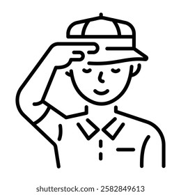 Player cap icon in line style 