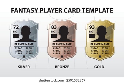 Player Card for Sports Game Template Concept Shield Player Card for Football