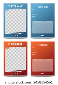 player cards frame font and back template set with grunge texture 