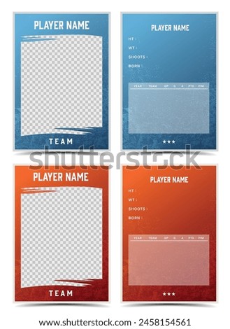 player cards frame font and back template set with grunge texture 