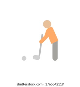 Player colored icon. Simple colored element illustration. Player concept symbol design from golf set. Can be used for web and mobile