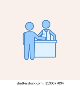 player and croupier at the table icon. Element of casino icon for mobile concept and web apps. Field outline player and croupier at the table icon can be used for web and mobile on colored background