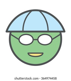 Player Face Bold Icon Illustration