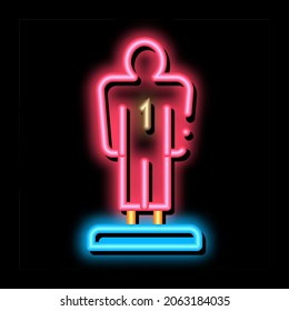 Player Figurine neon light sign vector. Glowing bright icon Player Figurine sign. transparent symbol illustration