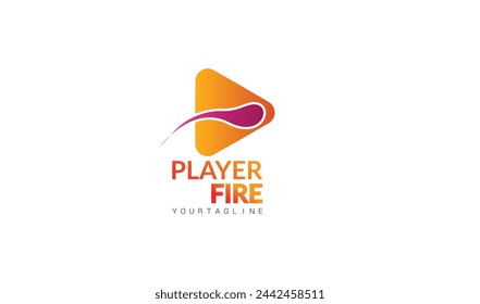 player flat logo best vector simple and elegant design vector Illustration