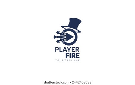 player flat logo best vector simple and elegant design vector Illustration