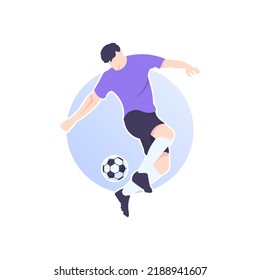 Player football soccer simple isolated vector logo design
