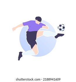 Player football soccer simple isolated vector logo design