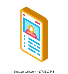 Player Gamer Card Icon Vector. Isometric Player Gamer Card isometric sign. color isolated symbol illustration