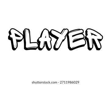 Player, graffiti vector font
Vector font word on a white background