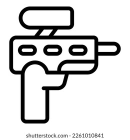 Player gun icon outline vector. Paintball game. Sport action